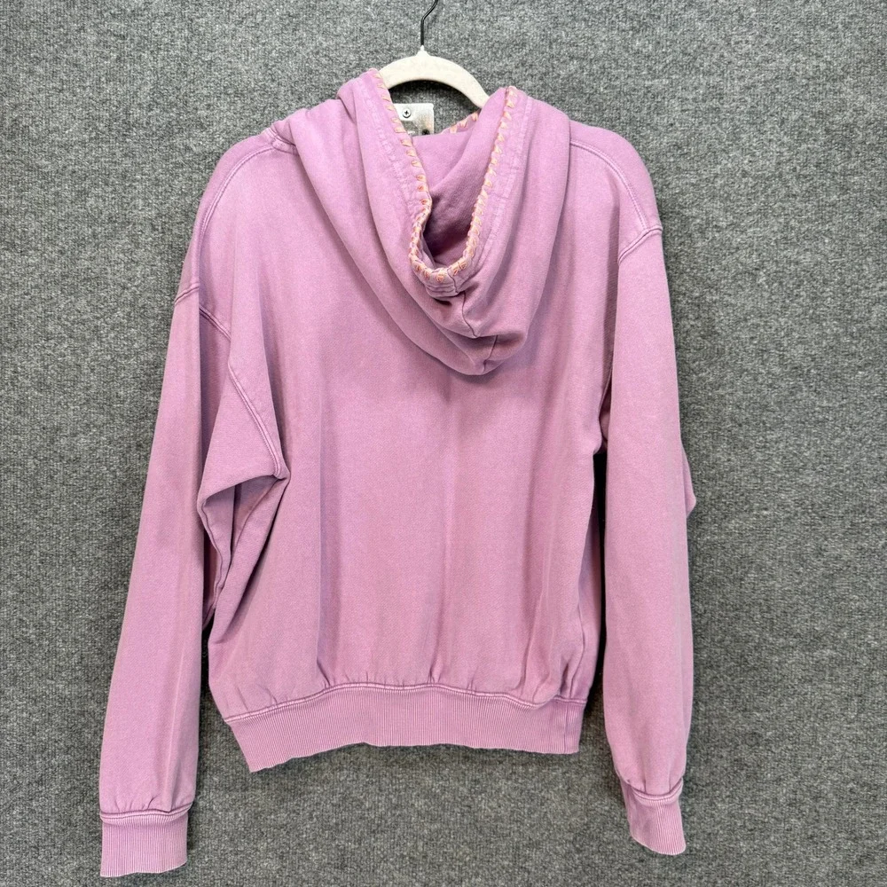 Free People Hoodie Women‎ XS Purple Flower Embroidered Boho RARE MSRP $198 NEW